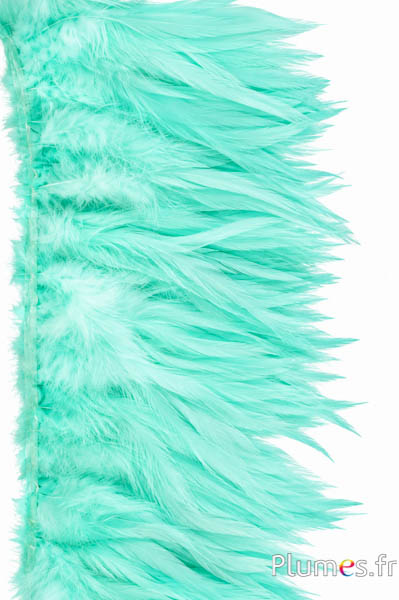 Franje haan - lange veren 10-15 cm - zeegroen